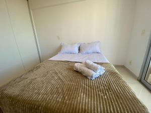 En eller flere senge i et værelse på Aconchegante apartamento no DF Plaza