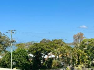 - Vistas a una calle con árboles y al océano en The Old Artist Residence, Boreen Point Boutique Accomodation, en Cootharaba