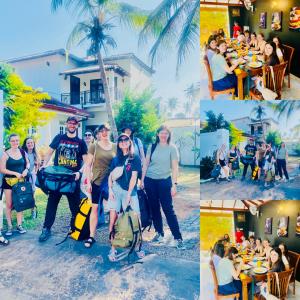 a collage of photos of a group of people at White Villa Airport Transit Hotel in Katunayake