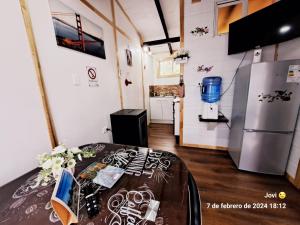 A cozinha ou cozinha compacta de Cabaña 2 Atardecer Fandango