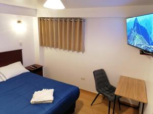 TV a/nebo společenská místnost v ubytování El Ave Azul Boutique Hotel Cusco