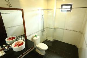 a bathroom with a toilet and a sink and a shower at Hoi An Holiday Villa in Hoi An