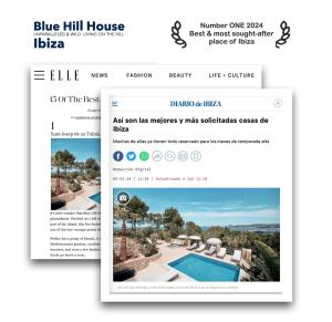 una captura de pantalla del sitio web Blue Hill House en Blue Hill House, King-of-Hill Villa with amazing scenery, sunset & sea view, en San José