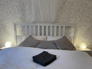 Postel nebo postele na pokoji v ubytování Haus mit Garten