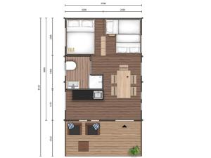The floor plan of Il Castagno Toscana Glamping