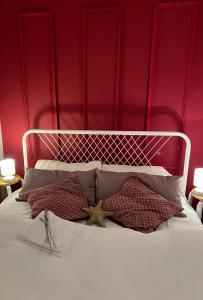Postel nebo postele na pokoji v ubytování Haus mit Garten