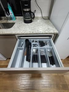 Kuchyň nebo kuchyňský kout v ubytování Depto de lujo en zona Carmelitas