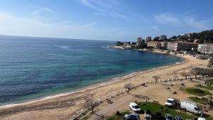 plaża z samochodami zaparkowanymi na piasku i wodzie w obiekcie Le Face à La Mer w Ajaccio +8 zdjęć