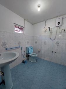 a bathroom with a toilet and a sink at Carmalin Holiday Bungalow in Nuwara Eliya