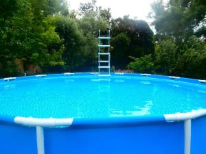 uma escada no meio de uma piscina em La petite Palasse em Le Thor