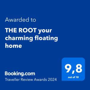 THE ROOT your charming floating home的证书、奖牌、标识或其他文件