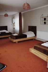 um quarto de hotel com duas camas num quarto em Popasul Graniceresc em Năsăud