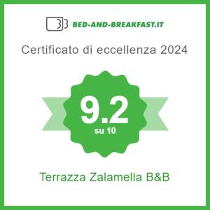 Certifikát, hodnocení, plakát nebo jiný dokument vystavený v ubytování Terrazza Zalamella Bed and Breakfast