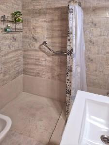 a bathroom with a shower and a sink at Centro de Buenos Aires in Buenos Aires