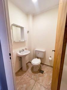 La salle de bains est pourvue de toilettes et d'un lavabo. dans l'établissement Namuncura 646 by depptö, à Bahía Blanca