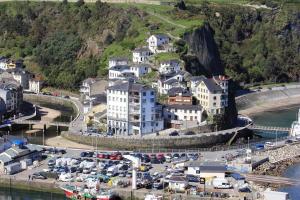 an aerial view of a town on a hill near the water at CAMBARAL AS DE GUIA in Luarca