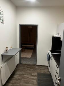 Kuchyň nebo kuchyňský kout v ubytování Apartmán u Hradu