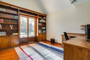a home office with a desk and a window at Spacious Ohio Home about 12 Mi to Downtown Columbus in Worthington