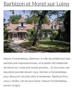 a flyer for a house with a tree at Proche Paris et Disney avec piscine-calme absolu, terrasse et parking privé in Vaires-sur-Marne