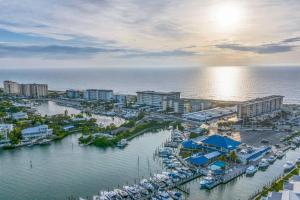 an aerial view of a marina with boats in the water at San Marco 5th Floor with Private Beach in Venice +41 photos