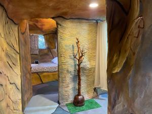 Postel nebo postele na pokoji v ubytování Caverna El Mirador - La Mesa