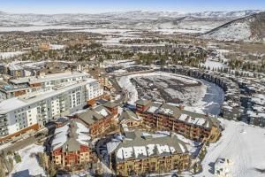 an aerial view of a city in the snow at Escala 423 in Park City