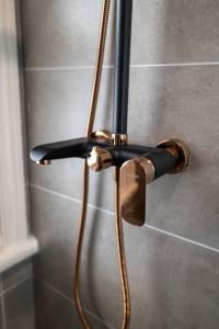 a shower with a hose in a shower stall at Waterfront - KING Bed Suite @ Rocks Sydney #10A in Sydney +21 photos