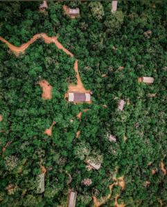 uma vista superior de uma floresta com terra e relva em Green Wild Yala - Luxury Camping & Free Safari Tour em Yala