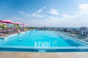 a swimming pool on the roof of a building at 2Bedroom Skynest Luxury Apartment Westlands City Views in Nairobi