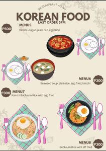 a set of illustrations of different types of food at Feelgood Whitesand Resort in Lapu Lapu City