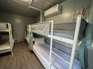 Palanda nebo palandy na pokoji v ubytování 鉄木彩虹小屋