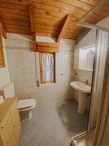 een badkamer met een toilet en een wastafel bij Mansarda de Legn in Cannobio