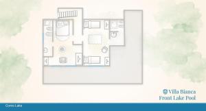 a floor plan of a house with furniture at Villa Bianca - Front Lake Pool by Rent All Como in Sala Comacina