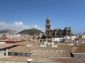 マラガにあるApartamento en el centro históricoの建物と屋根のある街並み
