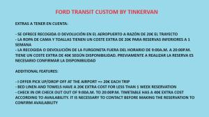 Fotografie z fotogalerie ubytování Ford Transit Custom Camper v destinaci Palma de Mallorca