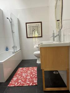 波多的住宿－Nasoni Porto Apartment，带浴缸、盥洗盆和卫生间的浴室