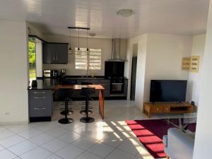 Kuchyň nebo kuchyňský kout v ubytování Les terrasses de Maëlle - Jolie villa F4 vue mer