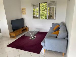TV a/nebo společenská místnost v ubytování Les terrasses de Maëlle - Jolie villa F4 vue mer