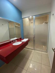 Koupelna v ubytování Autohotel Frances