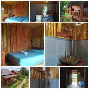 a collage of pictures of a bedroom and a bathroom at Nana Bungalows in Ban Tan