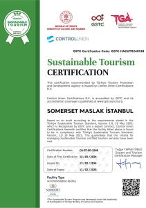 Somerset Maslak Istanbul tanúsítványa, márkajelzése vagy díja