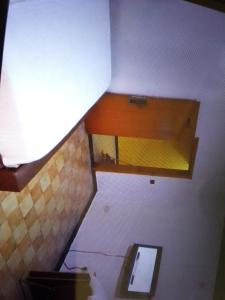 an overhead view of a bathroom with a sink at Sanzak hotel and apartments in Lagos