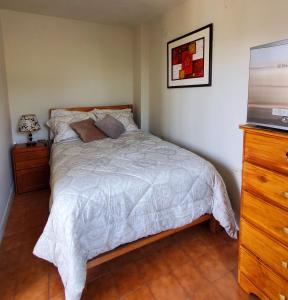 1 dormitorio con 1 cama y TV de pantalla plana en Acogedor dormitorio privado en Arequipa