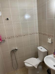 bagno con servizi igienici e lavandino di abantgüneşpansiyon a Bolu