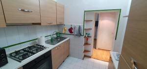 uma pequena cozinha com um fogão e um lavatório em Rome Apartment Colosseo S 1 Floor em Roma