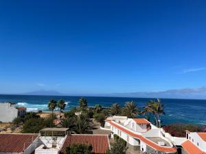 a view of the ocean from a resort at Techas Near Beach Apt Tarrafal in Tarrafal