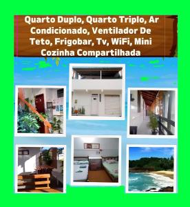a collage of pictures of different rooms and condos at Tubarao Branco Suites Central Area in Itacaré