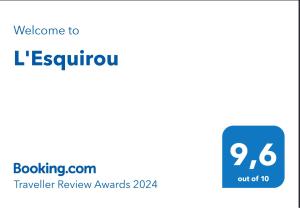 a screenshot of a browser screen with the lerkruver review awards at L'Esquirou in Grasse