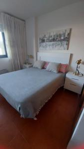 a bedroom with a large bed with two night stands at Estupendo apartamento en San Vicente do Mar O Grove in San Vicente do Mar