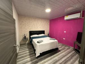 Ένα ή περισσότερα κρεβάτια σε δωμάτιο στο Casa y Apartaestudio de Betty con aire acondicionado